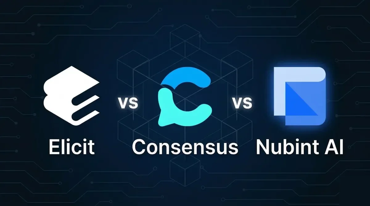 Elicit vs Consensus vs Nubint AI — 论文搜索AI对比 (2026)