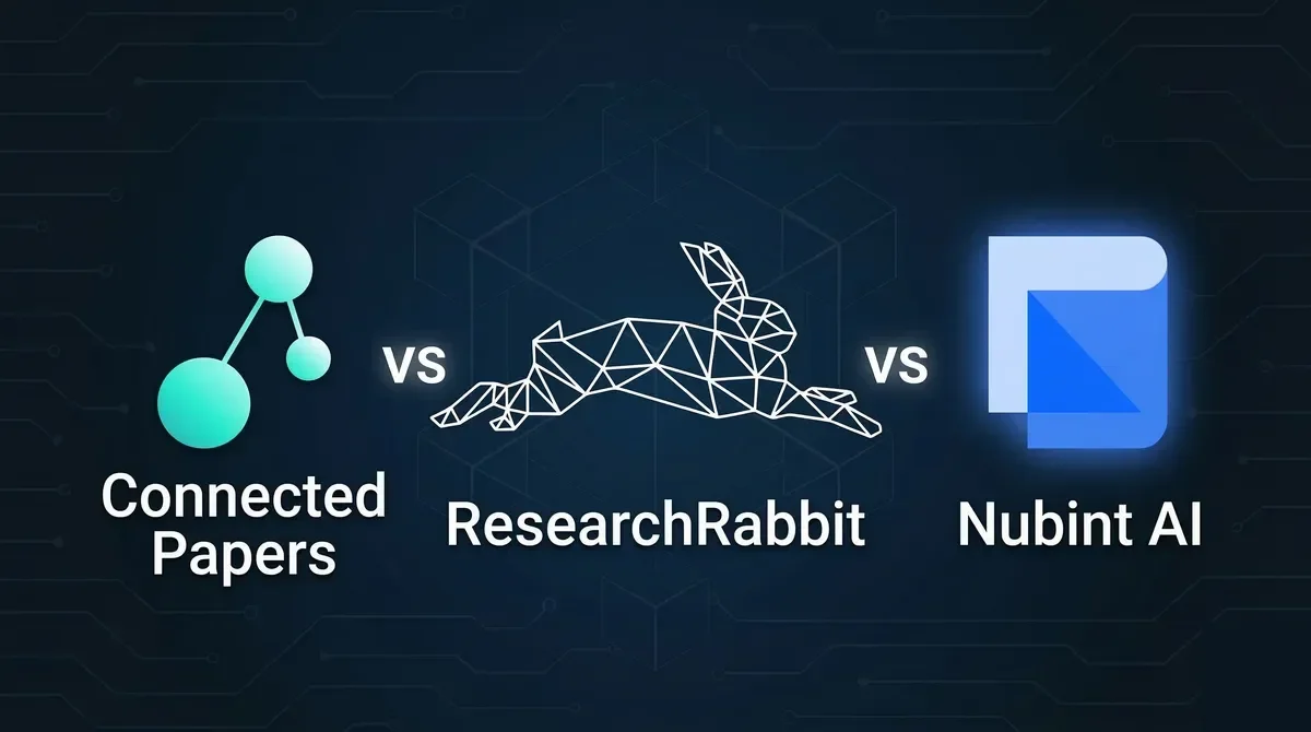 Connected Papers vs ResearchRabbit vs Nubint AI — 相关论文探索对比 (2026)