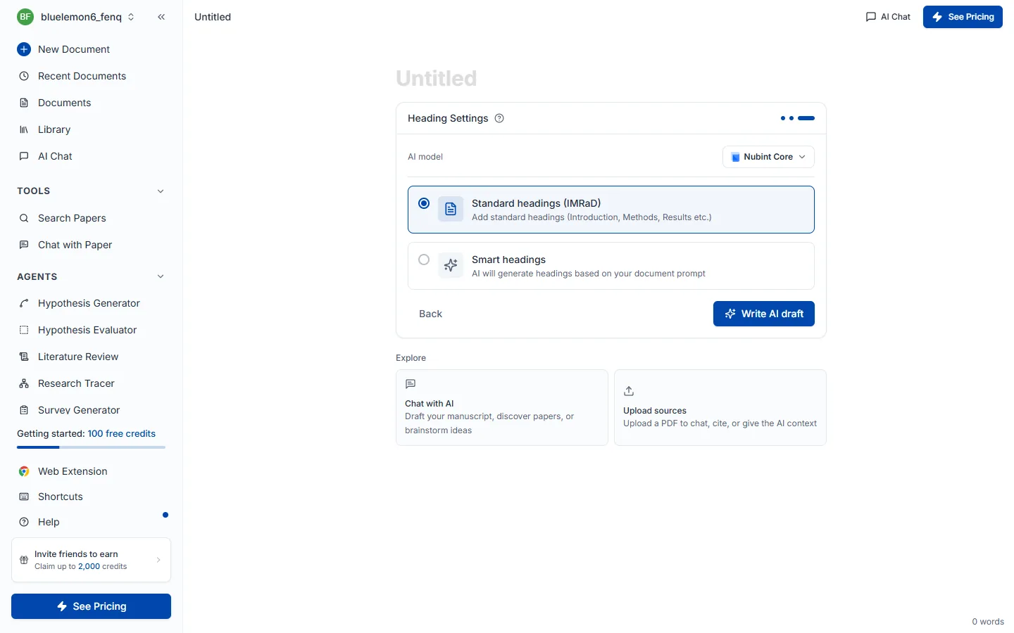 Step 3, heading settings